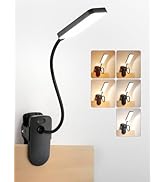 ReinHoo Clip on Light,9 Brightness+5 Color Rechargeable Desk Lamp,4000mAh Battery Operated Lights...