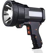 YIERBLUE Rechargeable spotlight, Super Bright 10000 Lumen LED Flashlight Handheld spotlight 10000...
