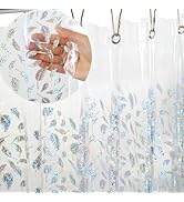 Ga-Geetopia Holographic EVA Feather Thin Shower Curtain Liner, Wing Pattern 72x72 Inch Medium Wei...