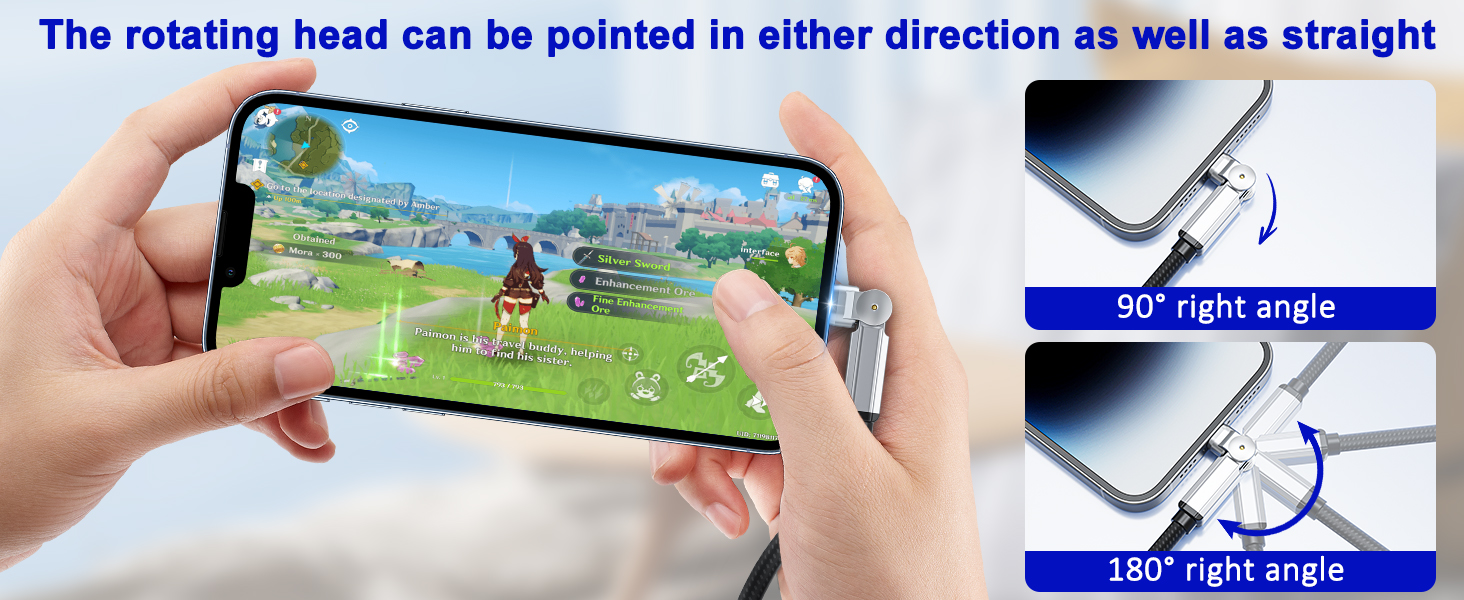 180 rotating swivel iPhone cable