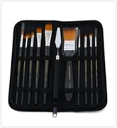 Transon Paint Brush Kit 10pcs Art Brushes and 1 Paint Spatula with Brush Case