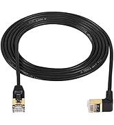 SinLoon 90 Degree Cat8 Ethernet Cable, High Speed 40Gbps 2000Mhz Network Cord, with Gold Plated P...