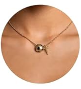 GIVCHO Softball/Volleyball/Basketball/Soccer Necklace for Women 18K Gold Plated Cross Pendant Spo...