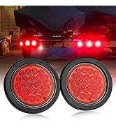 Oyviny 4 Inch 24LED Round LED Trailer Tail Light with w/Surface Mount Grommet, IP65 Super Bright ...