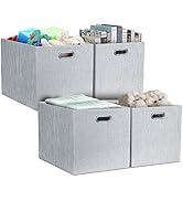Posprica 13x15x13in Collapsible Storage Bins, Fabric Foldable Cube Storage Boxes, Decorative Stor...