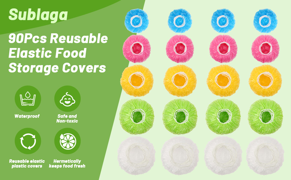 90Pcs Reusable Elastic Food Storage Covers