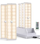 LED Closet Light with Charging Station, 20LEDs Dimmer Rechargeable Motion Sensor Under Cabinet Li...