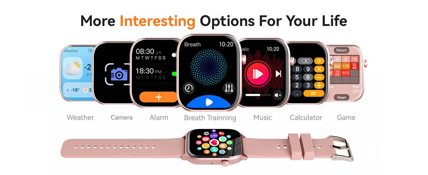 smartwatch feature weather , calculators, music playback, camera, and games