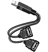 Vrllinking USB Splitter Adapter, USB Male to Dual USB Female Cable, Data Charger Double USB Port ...