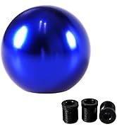 YIUIY Universal Round Ball Gear Shift Knob,Chrome Finish Aluminum Shifter Knobs with 3 Adapters C...