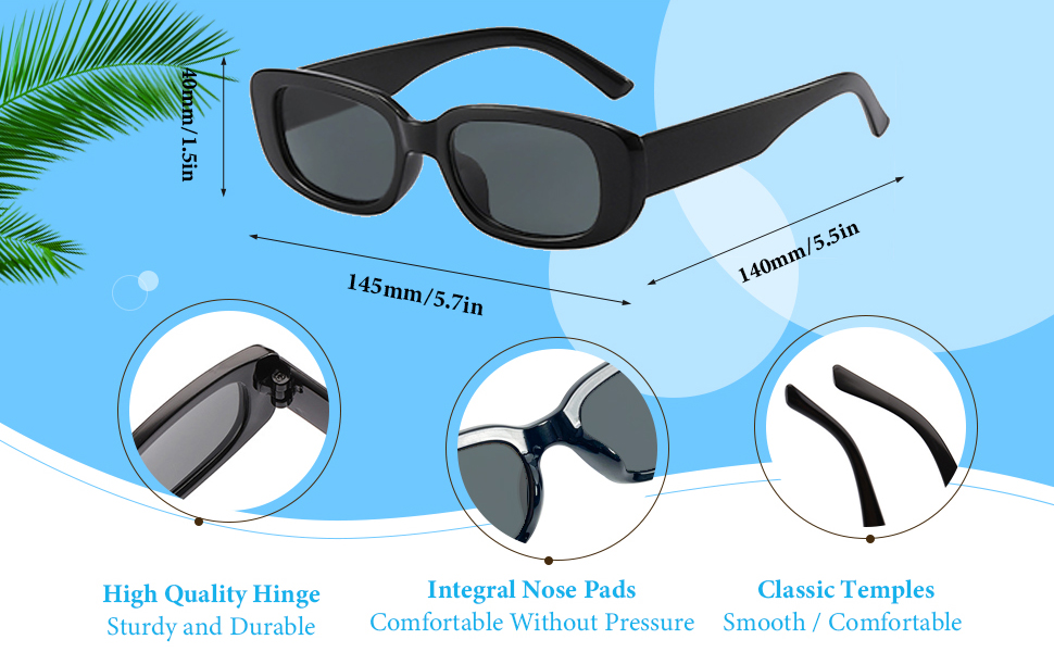 black rectangle sunglasses