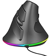 Ergonomic Mouse Wired Vertical Ergo Large Silent Upright Comfortable Carpal Tunnel Quiet Corded O...