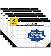 6 Pack of Desk Calendar 2026-2027, 18-Month Calendar Runs from July 2026 to December 2027, Large ...