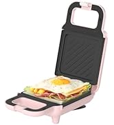 SIMPLUS Electric Sandwich Maker with Non-Stick Plates, Indicator Lights, Cool Touch Handle, Easy ...