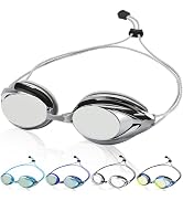 Otionus Swim Goggles for Adult Men Women Youth, Bungee Strap Swimming Goggles No Hair Pulling Mir...