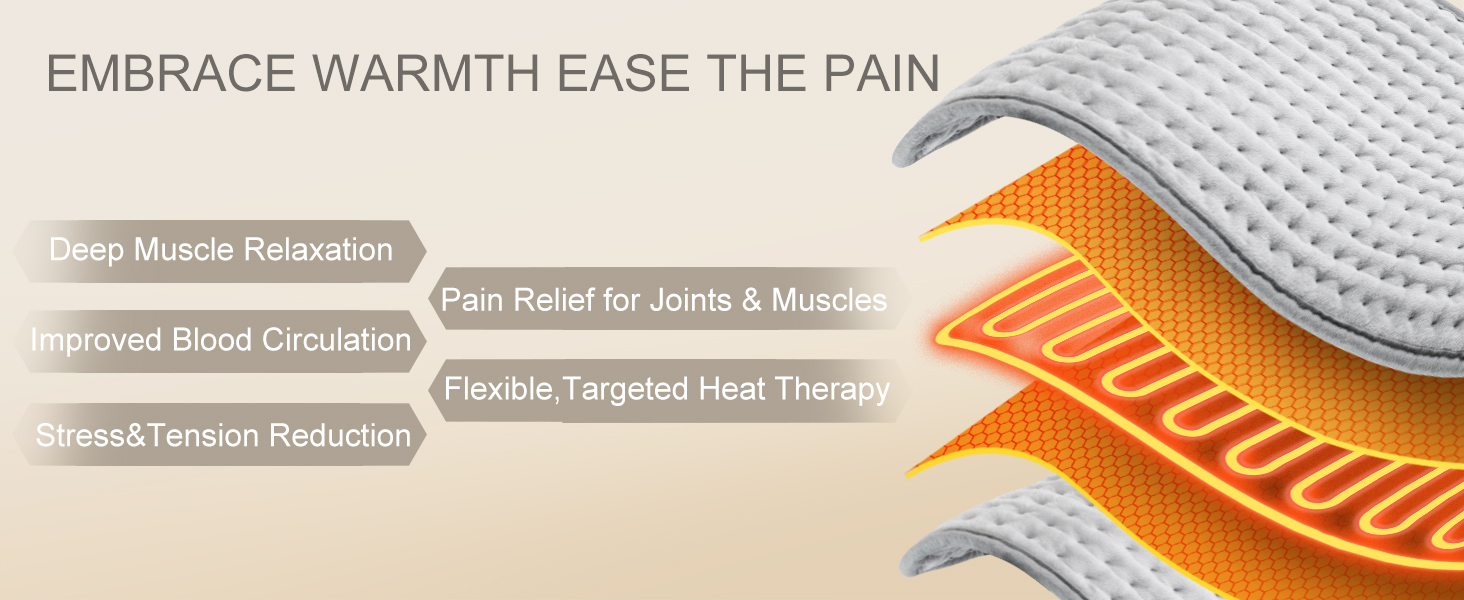 heating pad for period cramps back pain relief, heating pad for neck and shoulders and back