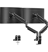 Dual Monitor Mount for Screens up to 42", Heavy Duty Ultrawide Dual Monitor Arm Holds Max 33lbs E...