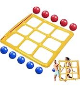 Pool Party Toys Games Set - Giant Inflatable Tic Tac Toe Float Game, Outdoor Pool Games for Adult...