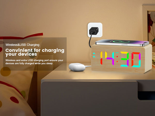 clock with charging station