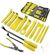 19Pcs Trim Removal Tool,Car Panel Door Audio Trim Removal Tool Kit, Auto Clip Pliers Fastener Rem...