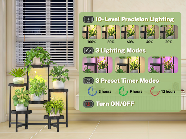 adjustable plant stand indoor with Grow light
