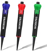 WORKPRO 3-Piece Nail Punch Set, Includes 1/32", 1/16", 3/32" Nail Setter | Color Coded Nail Set T...