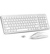 Wireless Keyboard Mouse Combo, cimetech Compact Full Size Wireless Keyboard and Mouse Set Less No...