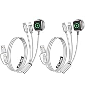 2Pack Multi Charging Cable for Travel Essentials,3 in 2 USB C Cable for Apple Watch Charger,Phone...