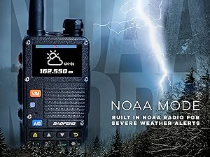 BF-F8HP PRO radio with NOAA weather alerts, providing real-time emergency updates for safety.??