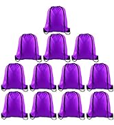 KUUQA 12 Pcs Drawstring Backpack Bags Sport Gym Sack Cinch Bags Bulk for School Traveling and Sto...