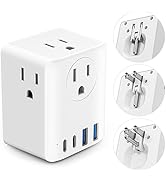 Cruise Power Strip, Foldable Plug Outlet Extender with 4 Outlets 4 USB Ports(2 USB C), Compact an...