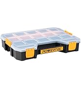 POWERTEC Stackable Tool Box Organizer with Removable Dividers - 17 Compartments, Interlocking, Po...