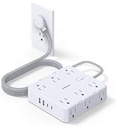 Surge Protector Power Strip with USB Ports, 5Ft Braided Ultra Thin Flat Plug Extension Cord Power...