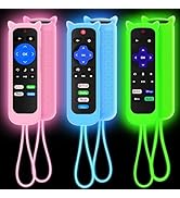 3 Pack Case for Roku Remote, Cover for Hisense/TCL Roku TV Steaming Stick/Express, Silicone Prote...