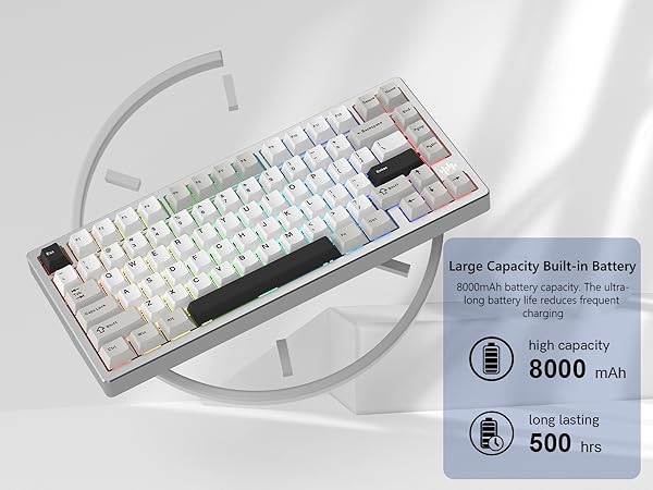 Gaming keyboard Wireless keyboard 75% wireless keyboard keyboard white keyboard rgb 75% keyboard