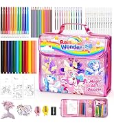 homicozy 106PCS Scented Washable Markers Set,Arts and Crafts Kit for Girls Ages 4-6-8-10,Travel C...