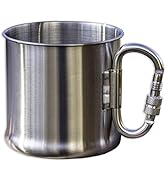 Stainless Steel Mug with Handle - Coffee Camping Mug with Carabiner Handle Portable Backpack Outd...