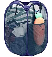 HOUSE AGAIN [Reinforced] Strong Mesh Pop-up Laundry Hamper, Quality Collapsible Laundry Basket wi...