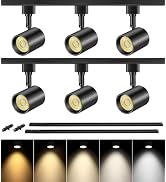 VANoopee 5-Color 6-Light LED Track Lighting Kit with 6.6FT H Type Track Lighting Rail, LED Track ...