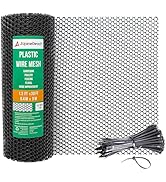 AlpineReach Plastic Wire Mesh 1.3ft x 30ft Fence Roll with Zip Ties - Ideal for Poultry, Dogs, Ra...