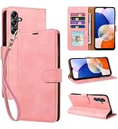 JHWVVTF for Galaxy A15 5G Case Wallet, [RFID Blocking 4 Card Slots] Phone Stand, Wrist Strap, Mag...