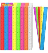 200 Pack Clear Plastic Ruler 12 Inch, Rulers Bulk for Classroom, Transparent Assorted Color Bulk ...