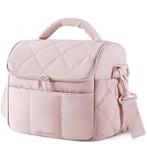 BAGSMART Insulated Lunch Bags for Women, Cute Quilted Lunch Box, Lightweight Puffy Padded Waterpr...