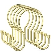 Goowin Shower Curtain Hooks, Simple Shower Curtain Rings, Sturdy Double Hook Gold Shower Curtain ...