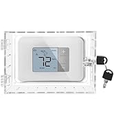 groword Universal Thermostat Lock Box with Key,Clear Large Thermostat Guard for Thermostat on Wal...