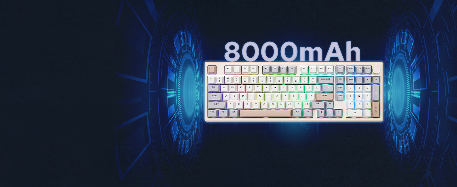 a computer keyboard with a glowing light on it.