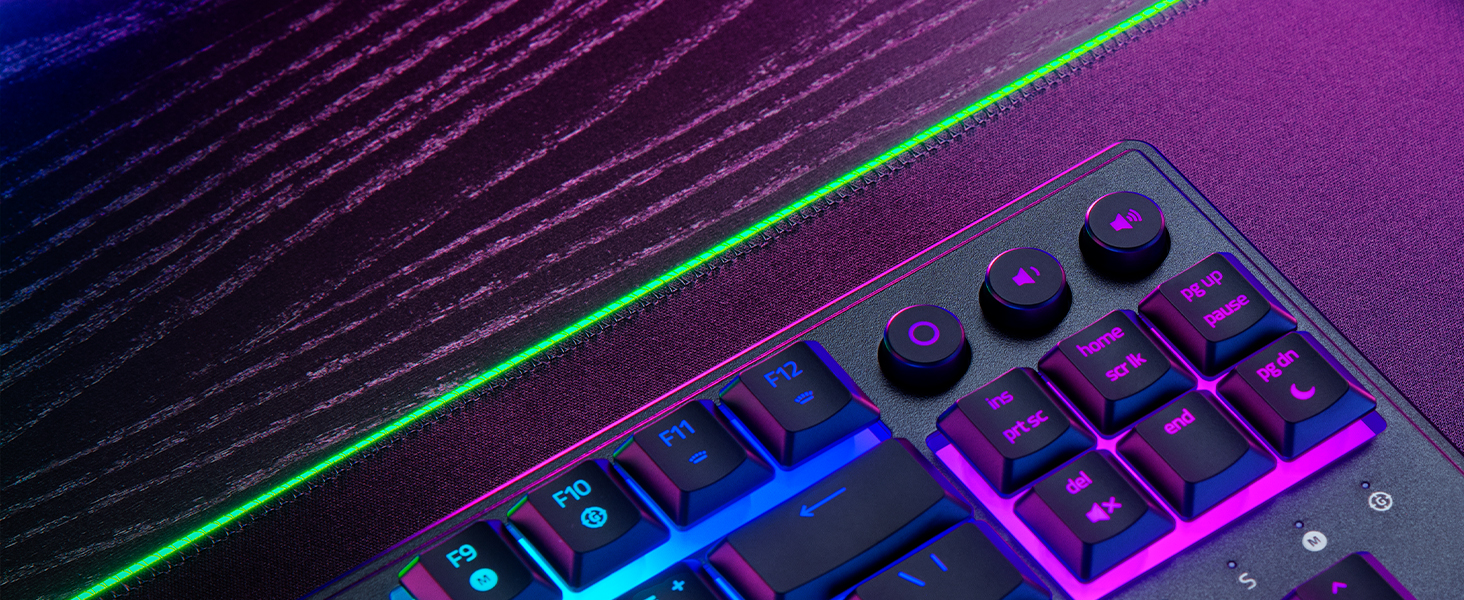 pause play skip adjustable customizable brightness volume RGB convenient control