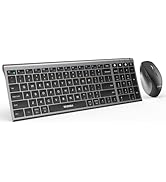 seenda Wireless Bluetooth Keyboard and Mouse Combo, COE401 Rechargeable Slim Keyboard Mouse, 3 Mu...
