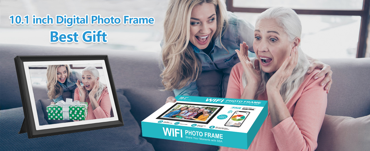 FRAMEO 10.1 Inch Smart WiFi Digital Photo Frame Digital Picture Frame