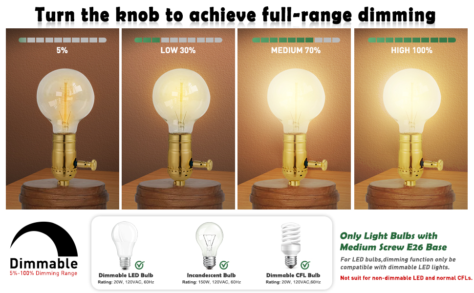 Dimmer Switch Light Socket